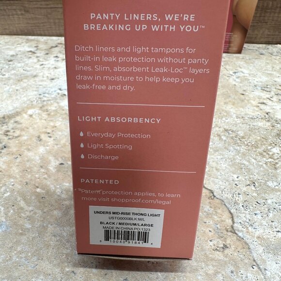 Lot O 4 Unders By Proof Period Thongs Womens Size M/L Black Light Absorbency - Picture 9 of 11